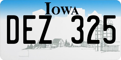 IA license plate DEZ325