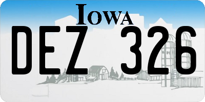 IA license plate DEZ326