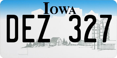 IA license plate DEZ327