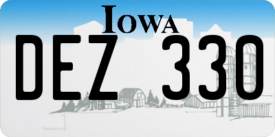 IA license plate DEZ330
