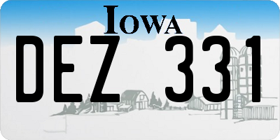 IA license plate DEZ331