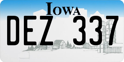 IA license plate DEZ337