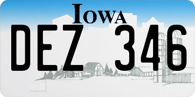 IA license plate DEZ346