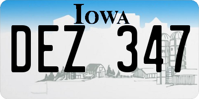 IA license plate DEZ347