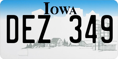 IA license plate DEZ349