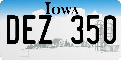 IA license plate DEZ350