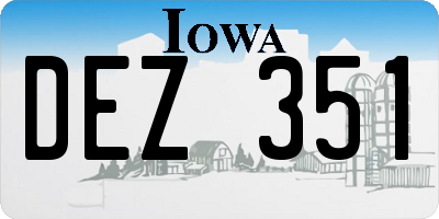 IA license plate DEZ351