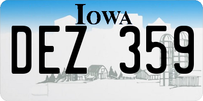 IA license plate DEZ359