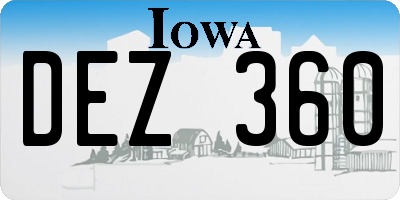 IA license plate DEZ360
