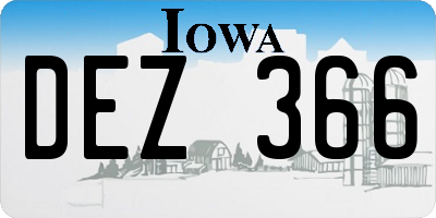 IA license plate DEZ366