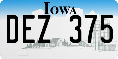 IA license plate DEZ375