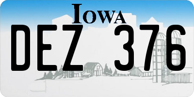 IA license plate DEZ376