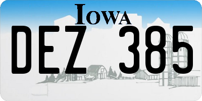 IA license plate DEZ385