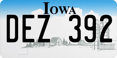 IA license plate DEZ392