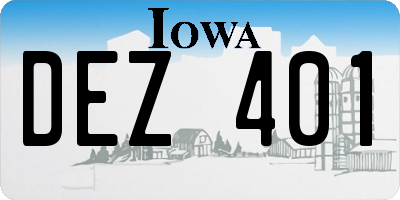 IA license plate DEZ401
