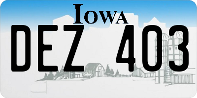 IA license plate DEZ403