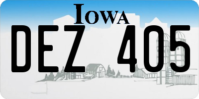 IA license plate DEZ405