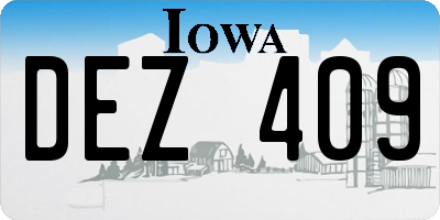IA license plate DEZ409