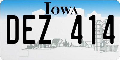 IA license plate DEZ414
