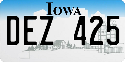 IA license plate DEZ425