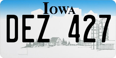 IA license plate DEZ427