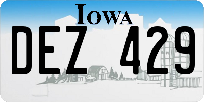 IA license plate DEZ429