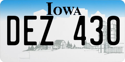 IA license plate DEZ430
