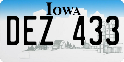 IA license plate DEZ433