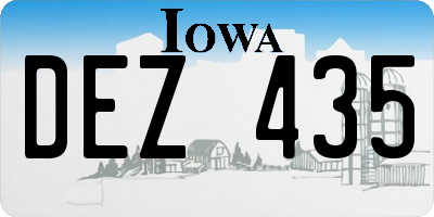 IA license plate DEZ435