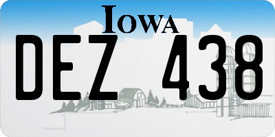 IA license plate DEZ438
