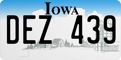 IA license plate DEZ439