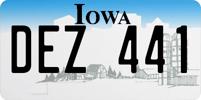 IA license plate DEZ441