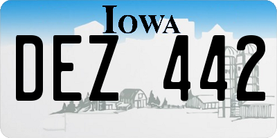 IA license plate DEZ442