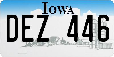 IA license plate DEZ446