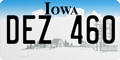 IA license plate DEZ460