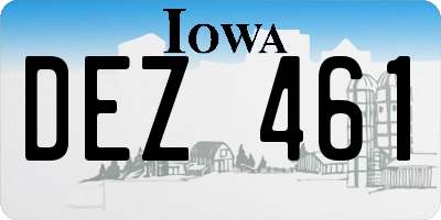 IA license plate DEZ461