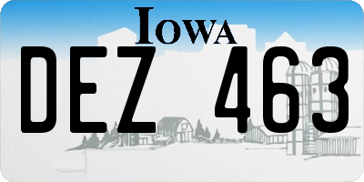 IA license plate DEZ463