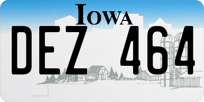 IA license plate DEZ464