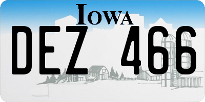 IA license plate DEZ466
