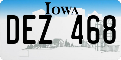 IA license plate DEZ468