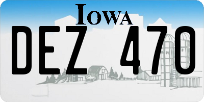 IA license plate DEZ470
