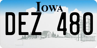 IA license plate DEZ480