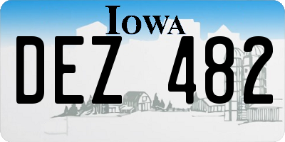 IA license plate DEZ482