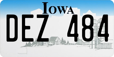 IA license plate DEZ484