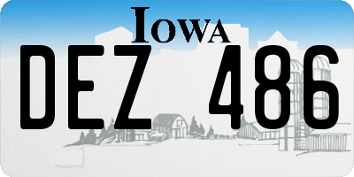 IA license plate DEZ486