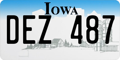 IA license plate DEZ487