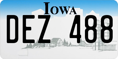 IA license plate DEZ488