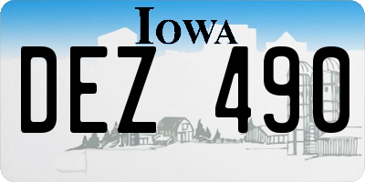 IA license plate DEZ490