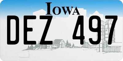 IA license plate DEZ497