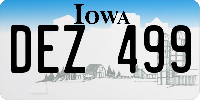IA license plate DEZ499